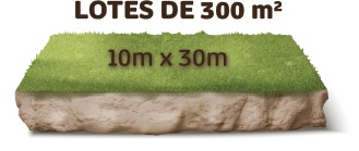 Lotes de 300 m², 10 x 30 m