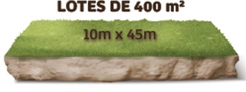 Lotes de 450 m², 10 x 45 m